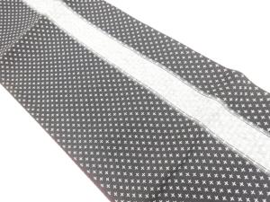 手織り紬刺し子十字模様全通袋帯